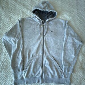 Nike Men's Light Gray Zip-Up Sweater XL